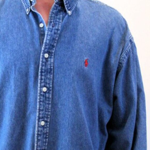 Polo Ralph Lauren vintage denim button down (size M) - Picture 1 of 4